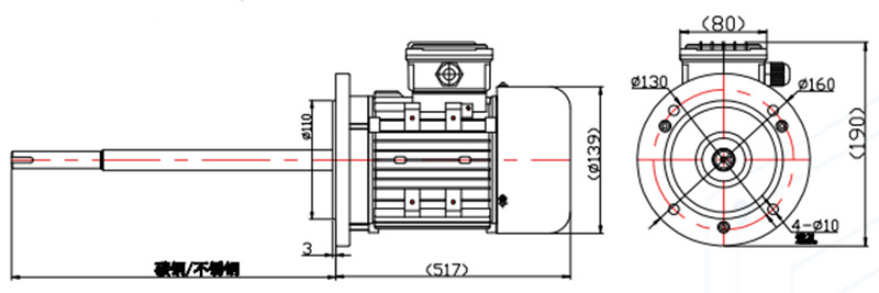 立式長軸電機外形尺寸圖